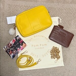 Pom Pom London crossbody bag with accessories
